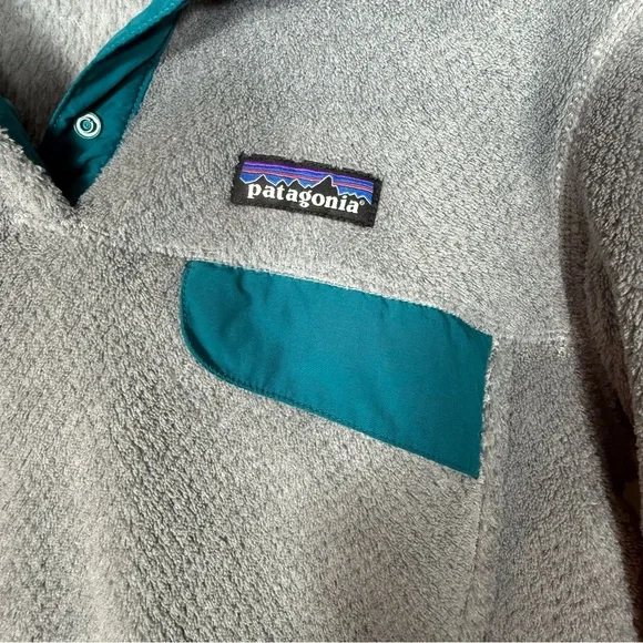 Patagonia Women’s Retool Snap-T Fleece Pullover Gray & Teal.  Size Medium.  NWOT - Picture 5 of 16